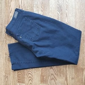 (8M) Levi's 505 Straight Leg Black Cotton Blend Denim Jeans